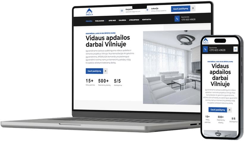 Home renovation services website mockup